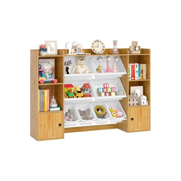 Costway Grote Speelgoedopbergruimte 143,51 CM Beige