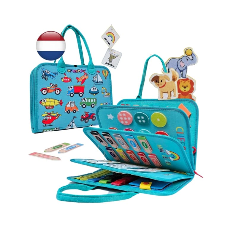 Montiplay Montessori Druk Boek Voertuigen Groen