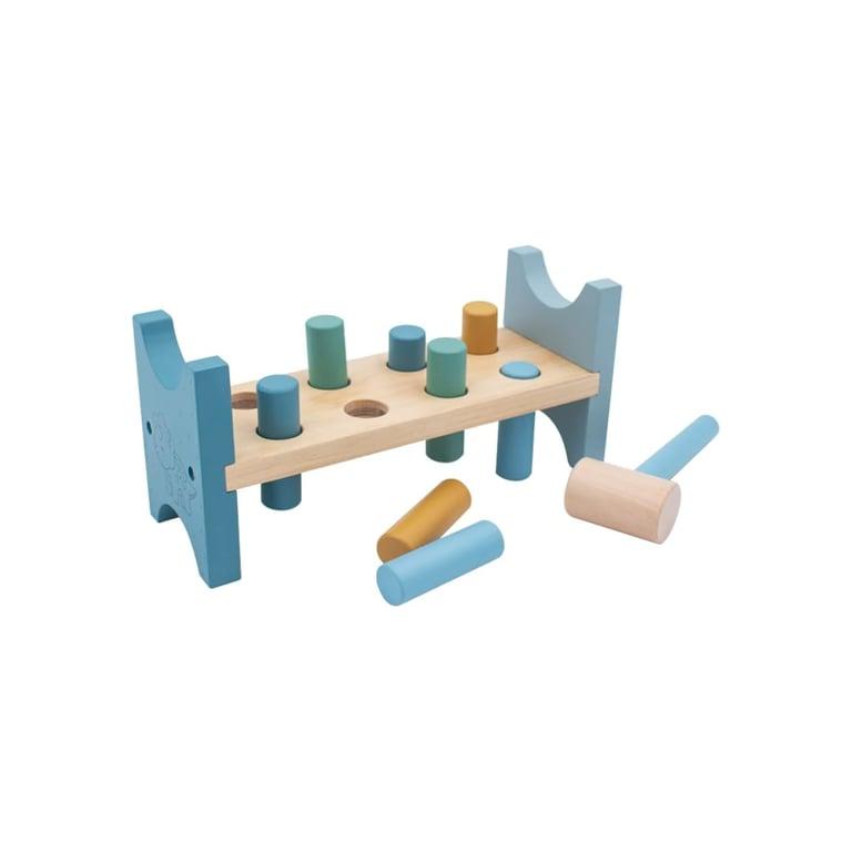 Montessori Jumini Houten Hamerbank Blauw Dinosaurus