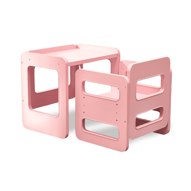 Montessori Beeveer Speen-Tafel-en-Stoelset Roze