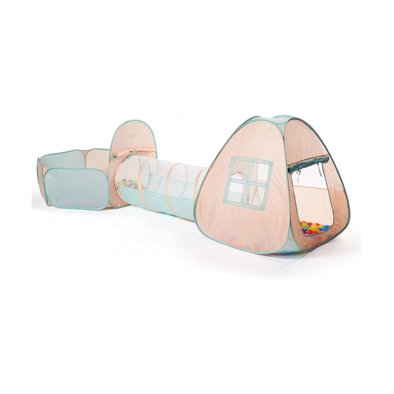 Montessori UTEX 3-in-1 Pop-up Speeltent met Tunnel en Ballenbak Oranje/Groen