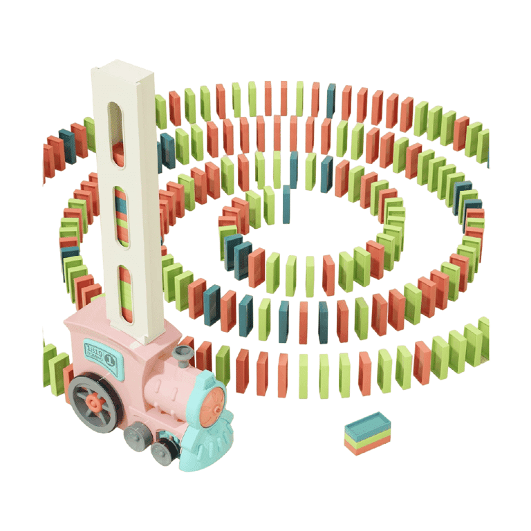 Montessori Prephy Domino Spel Met Trein 180 Stuks Sakura Roze