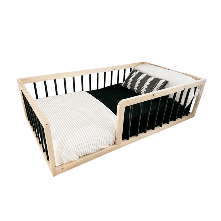 Montessori Simply Sori Full Size Vloerbed Met Latten Zwart