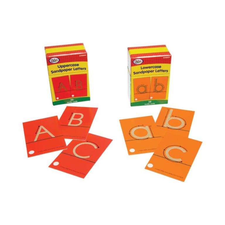 Montessori Didax Schuurpapieren Letters Boven en Kleine Letterset