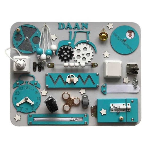 BabyMania Blauw Activiteitenbord Met Naam