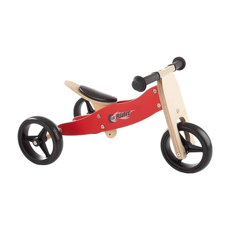 Montessori Lil' Rider 2-in-1 Houten Loopfiets & Duw Driewieler