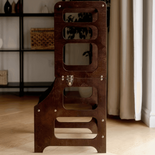 Duck Woodworks Mid-Century Modern Omvormbare Peutertoren Espresso Bruin