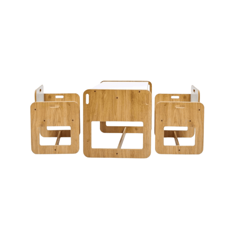 Montessori Nwe Nwe Baby Peutertafel en 2 Stoelen Set