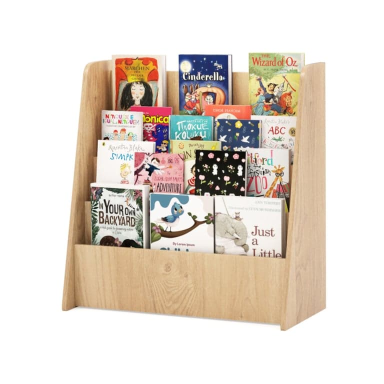 Costway Kinderboekenplank 4 Niveaus Naturel