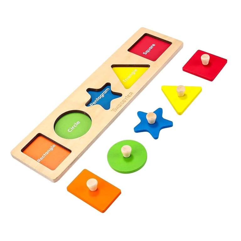 Montessori QODOFLR Vormenpuzzel met Pinnetjes Eerste Vormen Jumbo