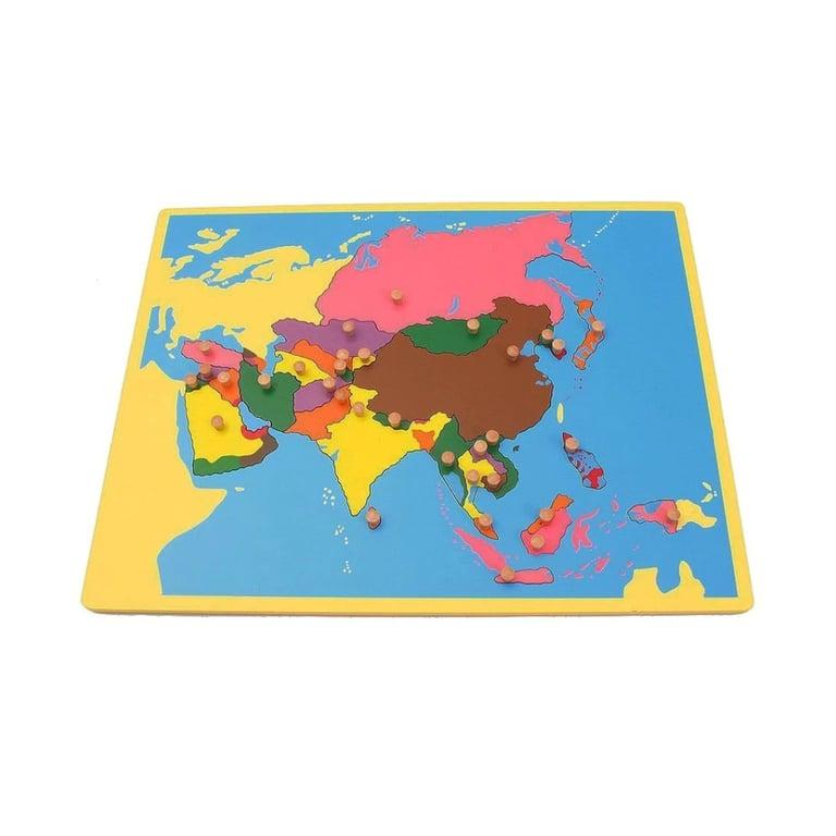 Montessori Pink Montessori Klein Bord Wereldkaart van Azië