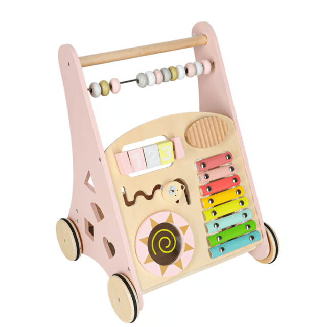 Ikonka Activiteitenloopwagen Roze
