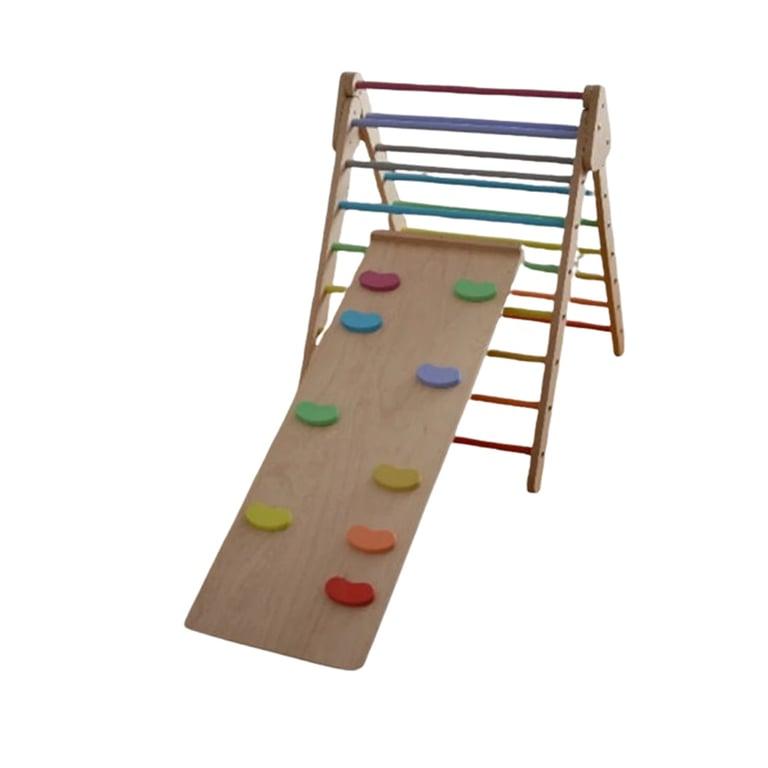 Montessori Wonder Hout Opvouwbare Klimdriehoek Met Omkeerbare Helling