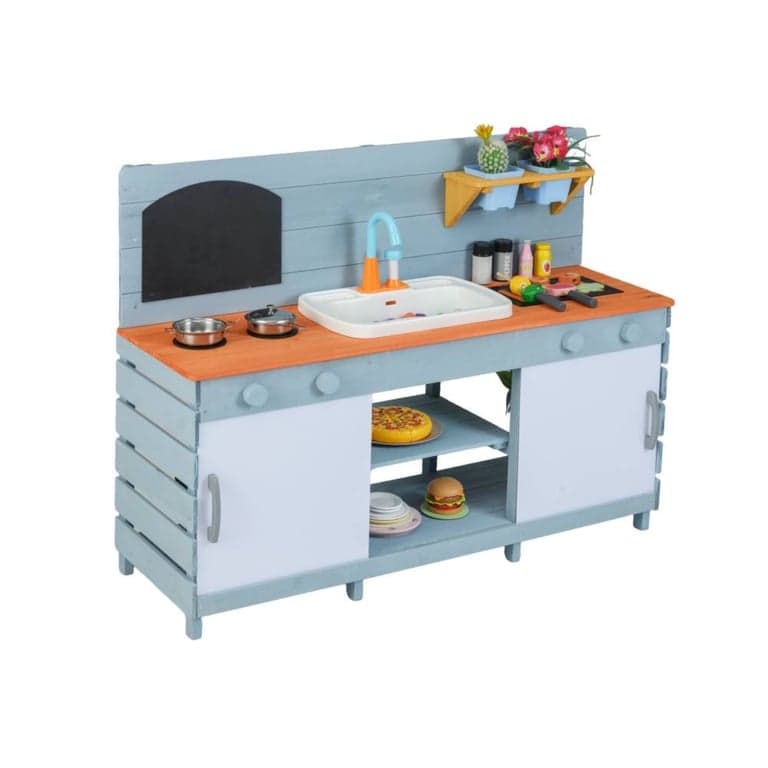 Costway Keuken Spelen Met Kachels Blauw