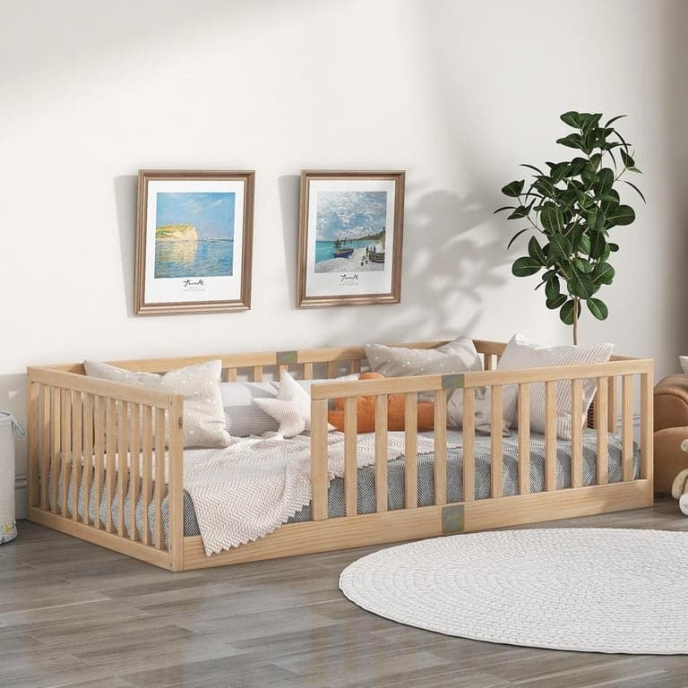Tatub bed met Enkele Vloer en Rails Natuur