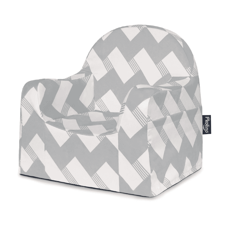 Montessori P'kolino Kinder Leesstoel Little Reader Chevron Grijs