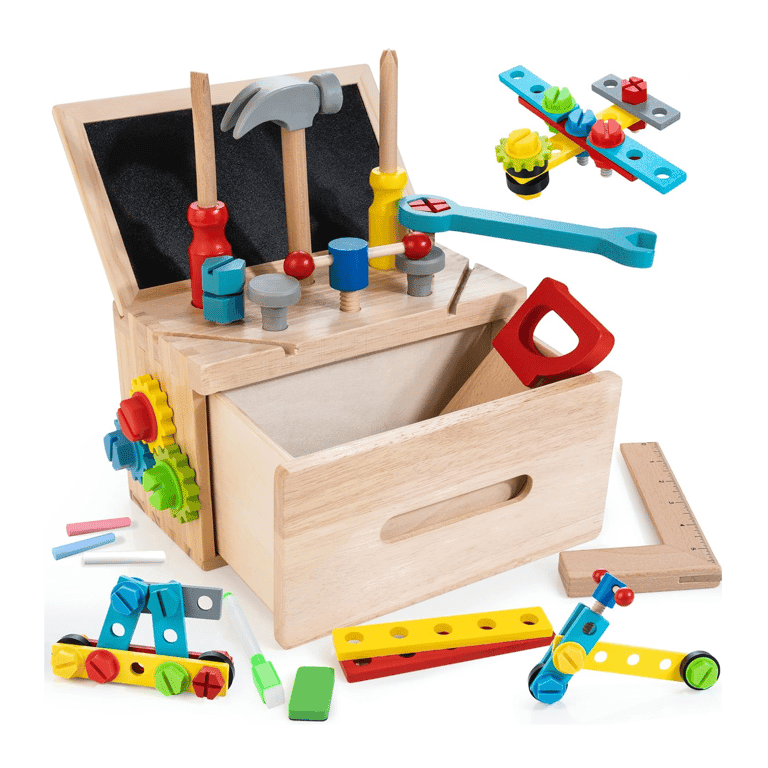 Montessori WOODMAM Houten Gereedschap Bank Set TS04