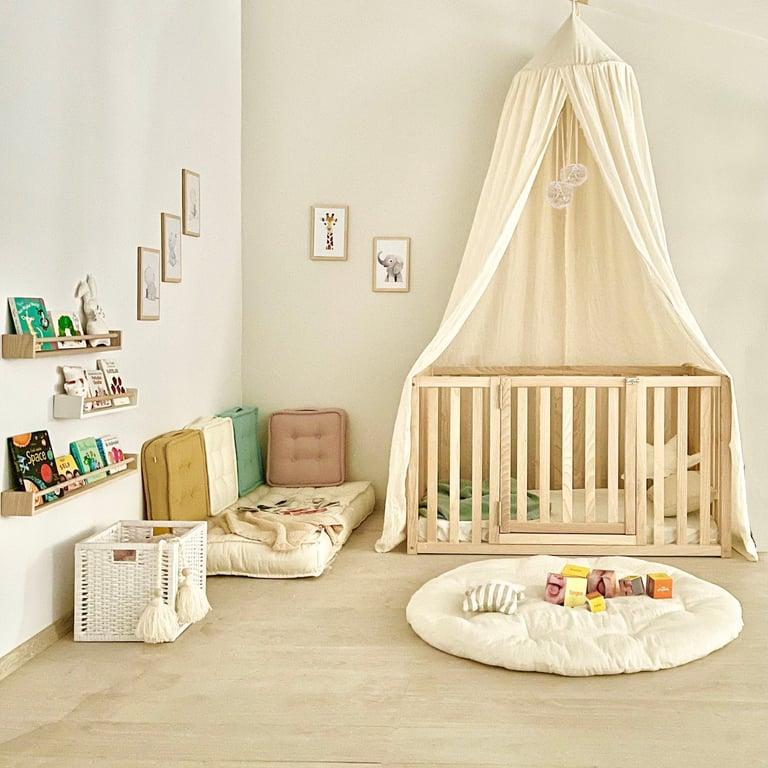 Montessori Simre Home Living Vloerbed met Extra Hoge Relingen en Lattenbodem Tweepersoons