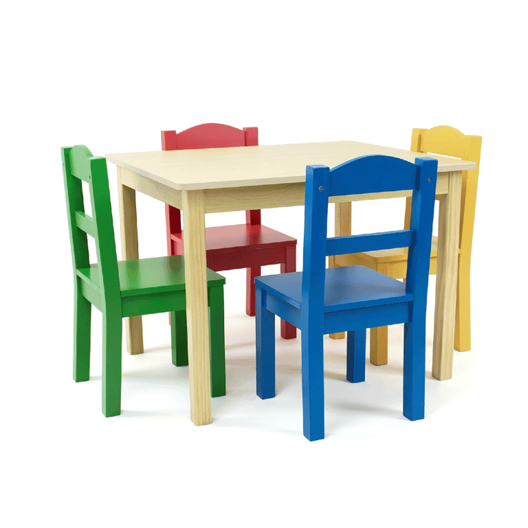 Montessori Humble Crew Tot Tutors Tafel en Stoel Set Natuurlijk/Primair