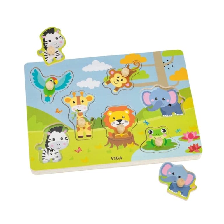 Viga Knop Puzzel Exotische Dieren