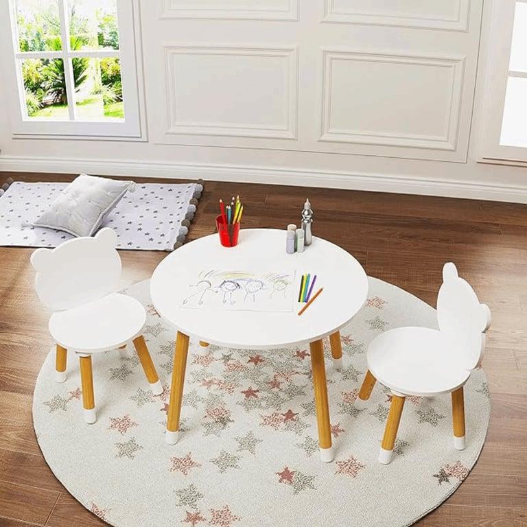 Montessori UTEX Kinder Houten Tafel en Berenstoel Set Wit