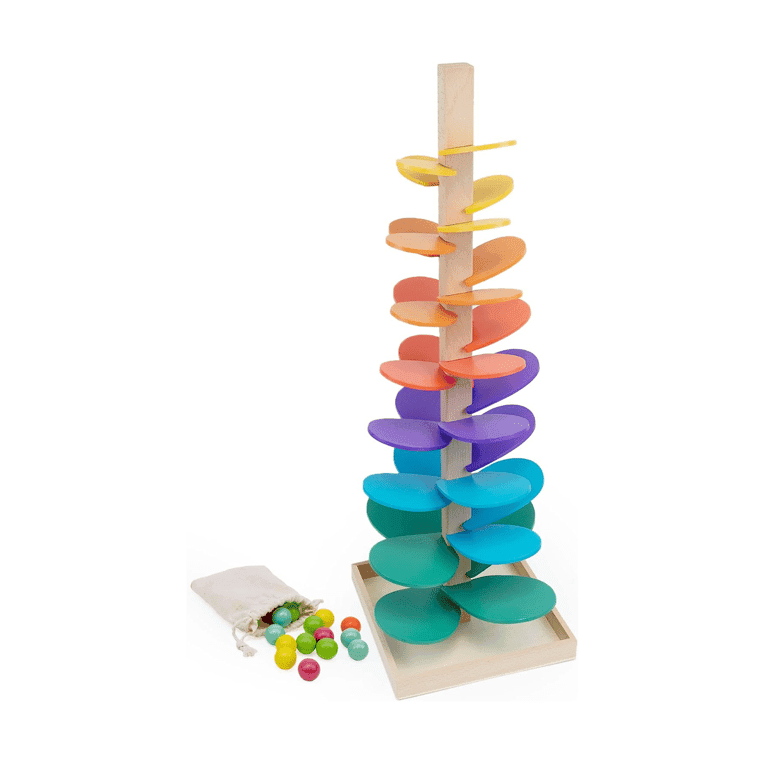 Montessori Generic Race Regenboog Knikker Boom met 30 Kleurrijke Knikkers