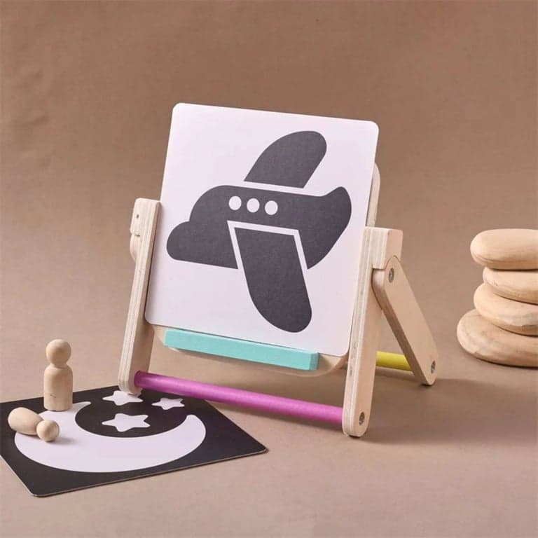 OkidoKids Sensorische Spiegel met Zwart-Wit Stimuleringskaarten