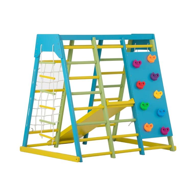 Montessori Avenlur Grote Magnolia Houten Indoor Speeltuin 6-in-1 Jungle Gym Full Color