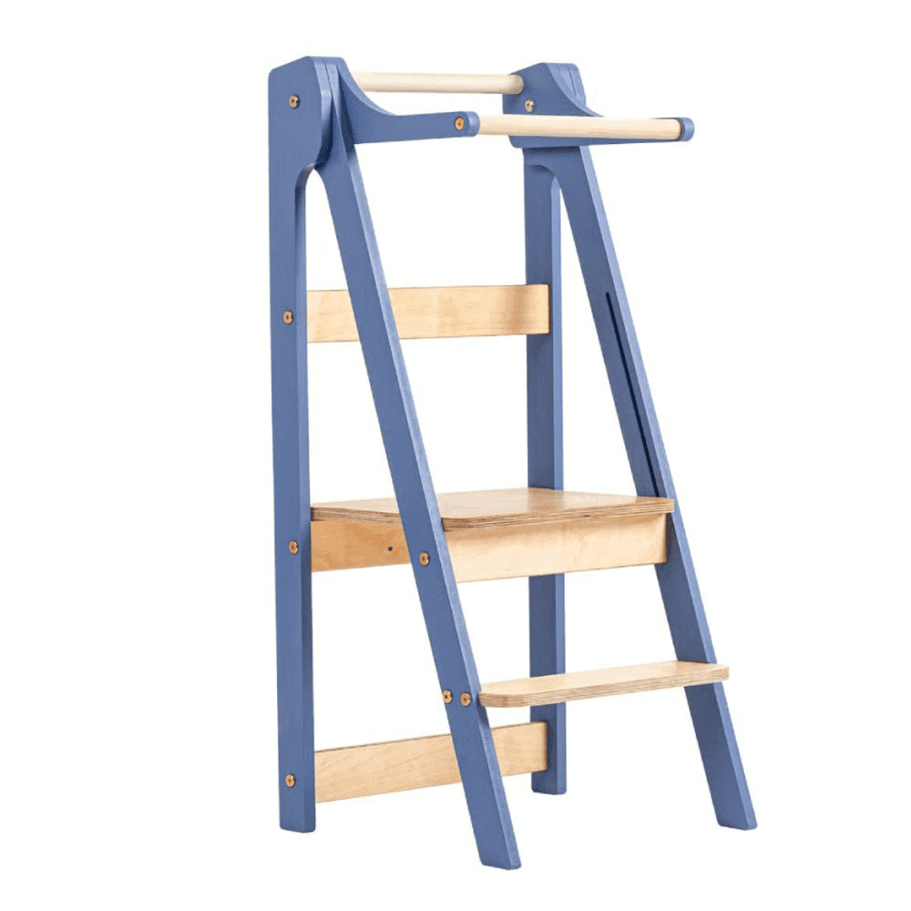 Duck Woodworks Opvouwbare Peutertoren Blauw
