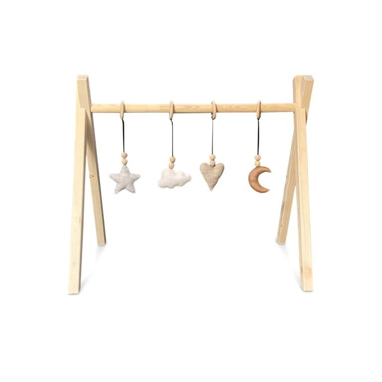 Montessori toddie.nl Tipi Houten Baby Speelboog Blank Naturel