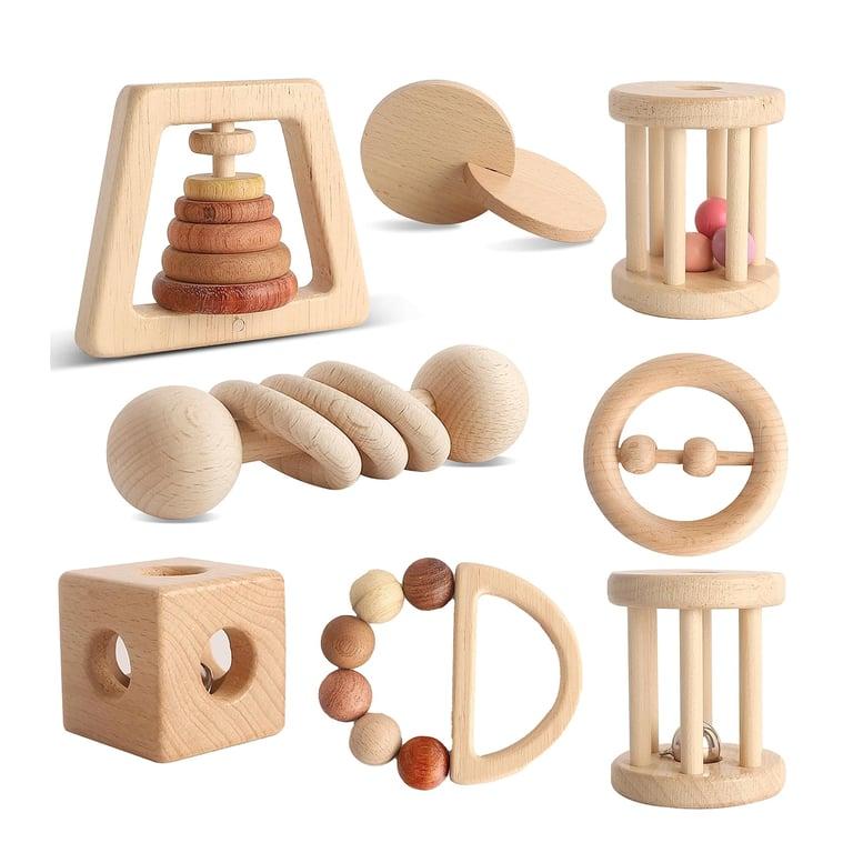 Montessori MLYEY 8-Delige Rammelaar Set Hout