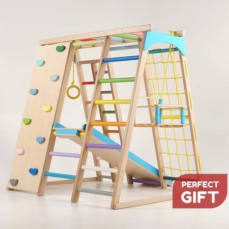 Montessori Tod Gym Speeltoestel Set Klimmen Gym met Tent Natuurlijk