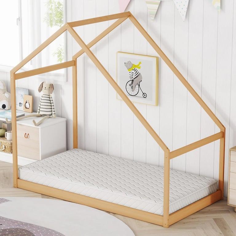 Montessori Merax Twin Bedombouw met Dak Naturel