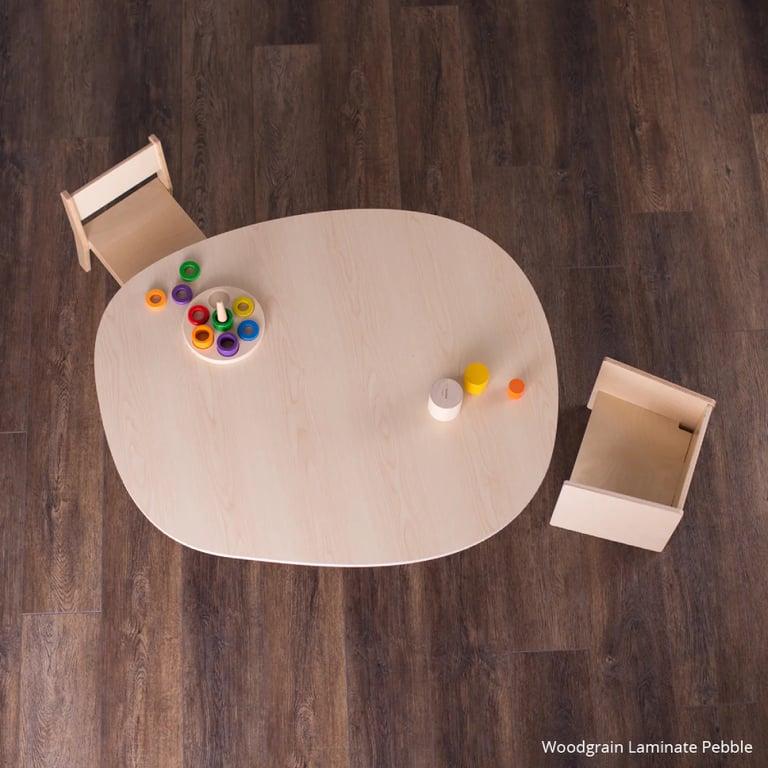 Montessori Sprout Kids Petra Table Peeble Woodgrain Laminate 25 Inches