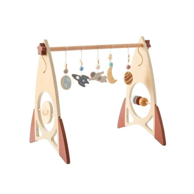 Montessori Seaside-Montessori Houten Raket Baby Speel Gym Raket Gym-Frame met Houten Onderdelen