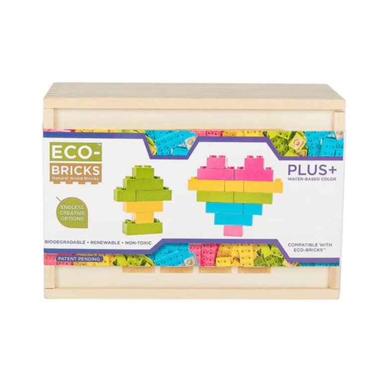 Montessori Once Kids Eco-Bricks Plus+ Kleur Houten Stenen 25 Delig