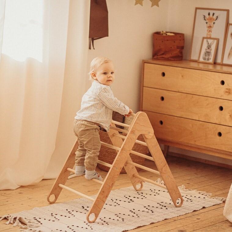 Montessori Wood and Room Opvouwbare Klim Driehoek Klein