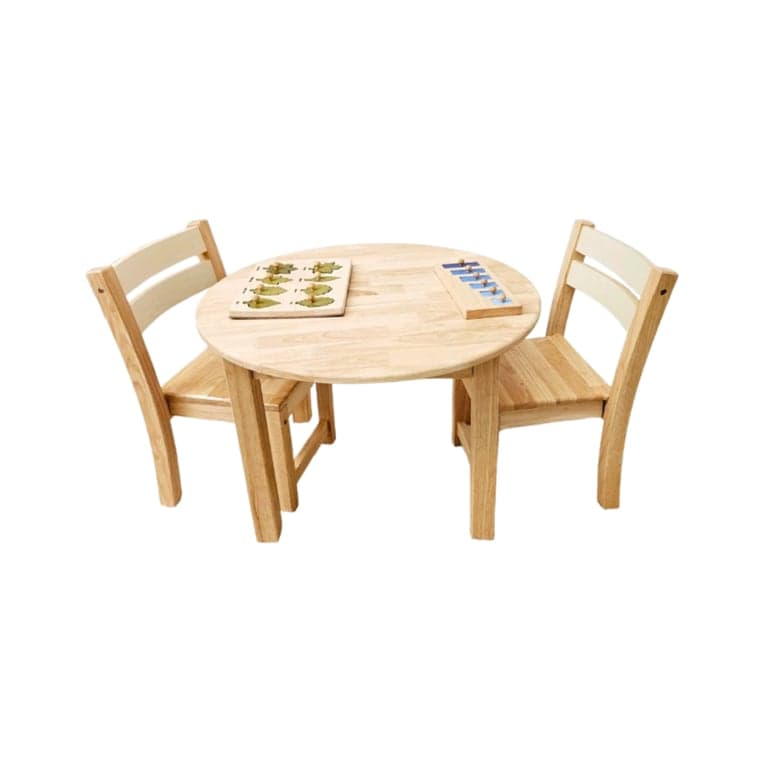 QToys Medium Ronde Tafel met 2 Stapelstoelen