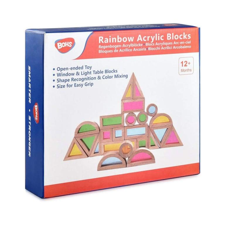 Montessori BOHS Houten Regenboog Sensorische Blokken 24 Stuks