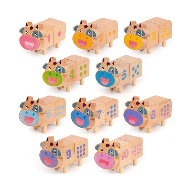 Montessori WJZDY Houten Tellende Koeien Speel Set