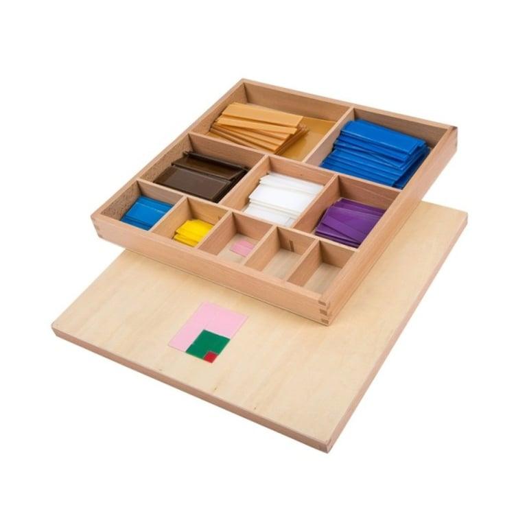 Montessori E&O Montessori Kistjes met Houten Rekenstaafjes (Decanomiale Kwadraten)