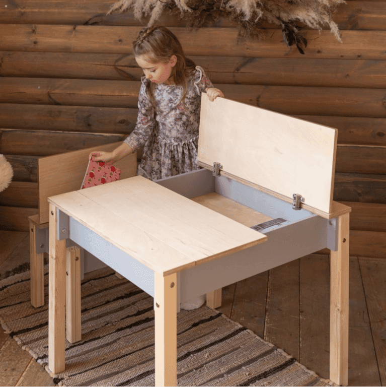 Family SCL Ruimtebesparende Opbergtafel- en Stoelenset Grijs