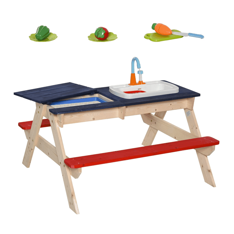 Montessori Outsunny Zand & Watertafel met Tapkraan