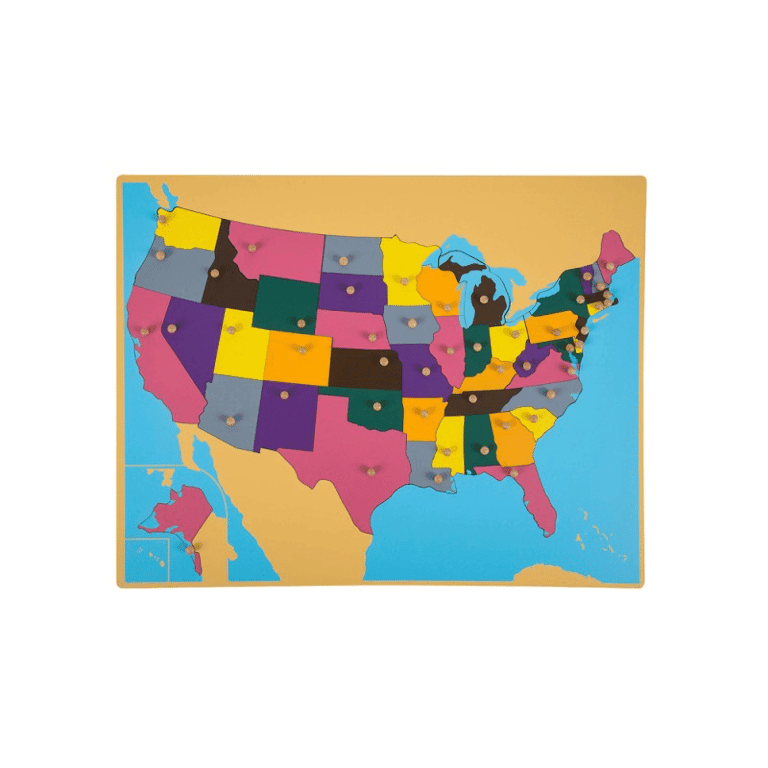 Montessori E&O Montessori Puzzel Kaart van Amerika