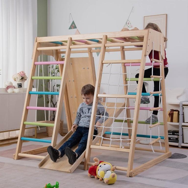 Montessori Avenlur Grote Magnolia Indoor Montessori Stijl Speeltuin 7-in-1 Gekleurde Balken