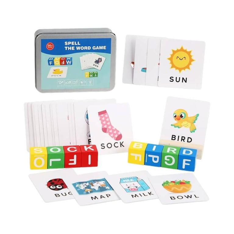 Montessori ZCMMGPBB Color Blocks Spelling Word Games