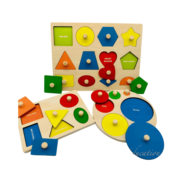 Montessori My Gifted Education Montessori Geometrische Puzzel Alle 3 Sets