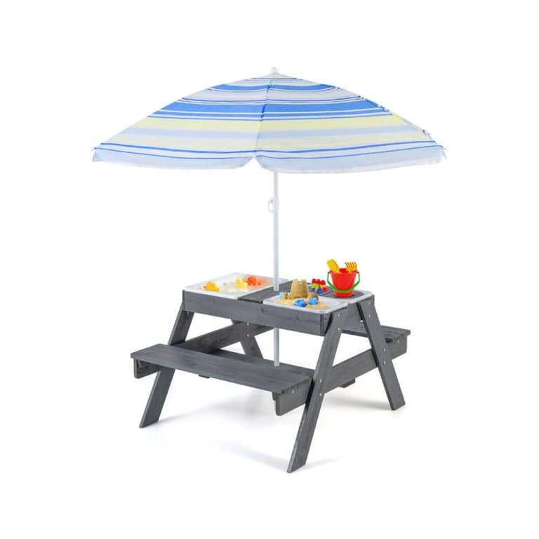 Costway Picknicktafel-Set met 3 Verwijderbare Bakken