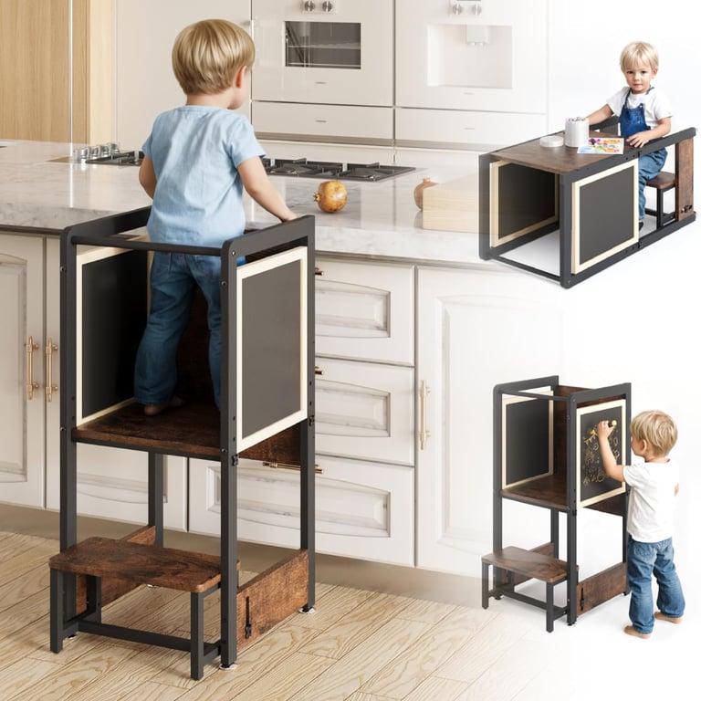 Montessori JUSTOGO 4-in-1 Peuterkruk Met Krijtbord en Veiligheidsreling