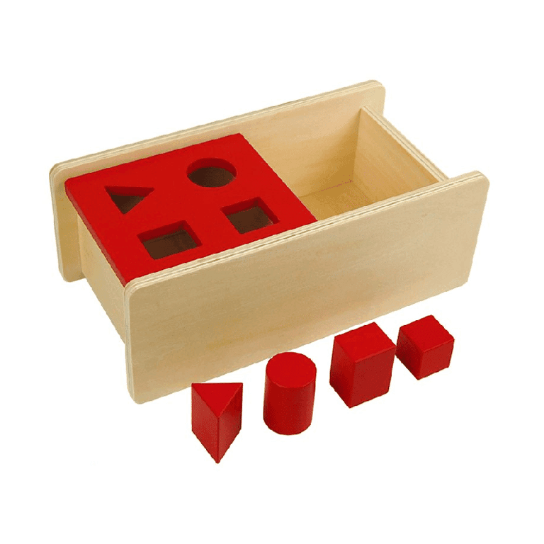 Montessori Kid Advance Montessori Imbucare Dozen met Klapdeksel 4 Vormen